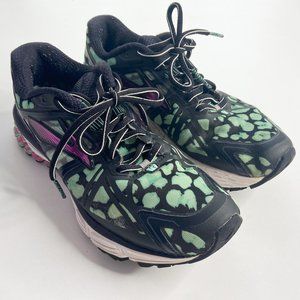 Brooks Ravenna 5 Athletic Running Shoe RARE Black Leopard Teal Women's Size 7.5